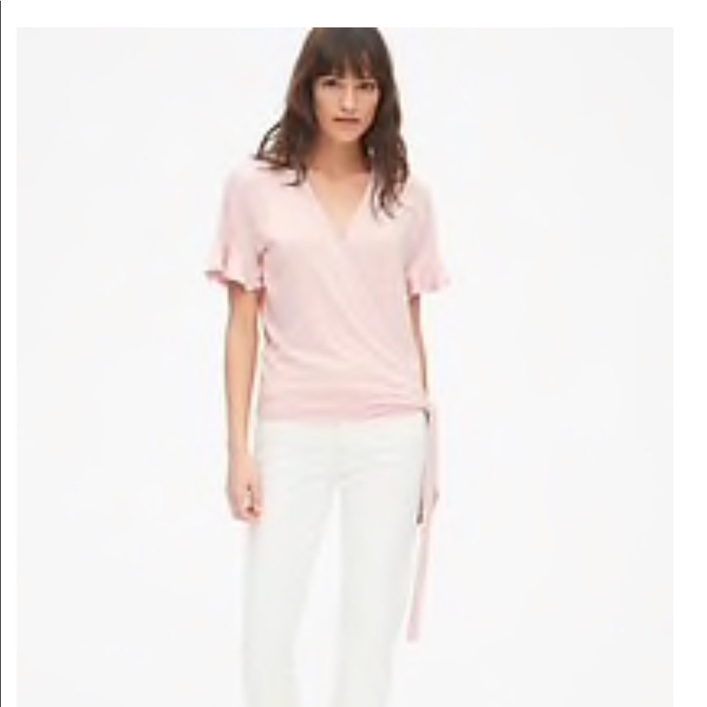 Gap Pink Wrap Tie Shirt- XS